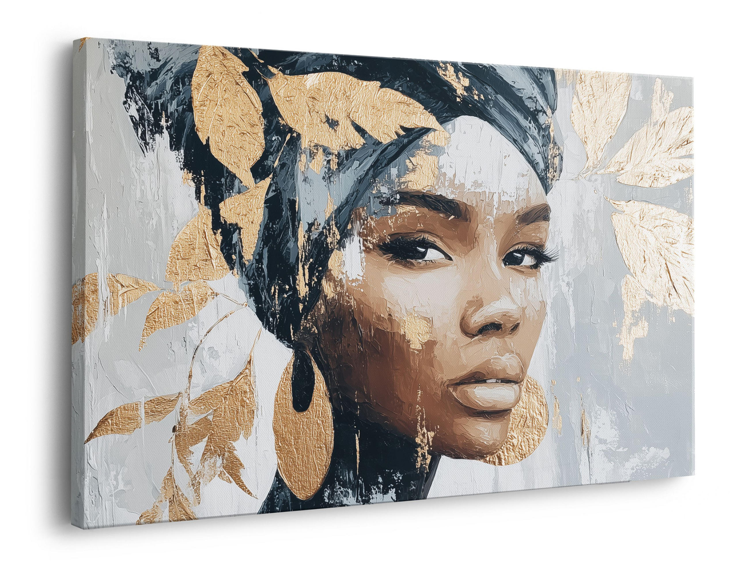 LEINWANDBILD 70x50 cm Frau gold Bild Wohnzimmer - Beige, Textil (70/50cm) - artissimo