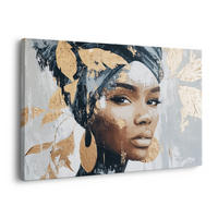 LEINWANDBILD 70x50 cm Frau gold Bild Wohnzimmer - Beige, Textil (70/50cm) - artissimo