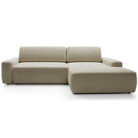 ECKSOFA Baleo Beige Chenille-Bezug - Beige/Schwarz, Kunststoff/Textil (162/264cm) - Selsey