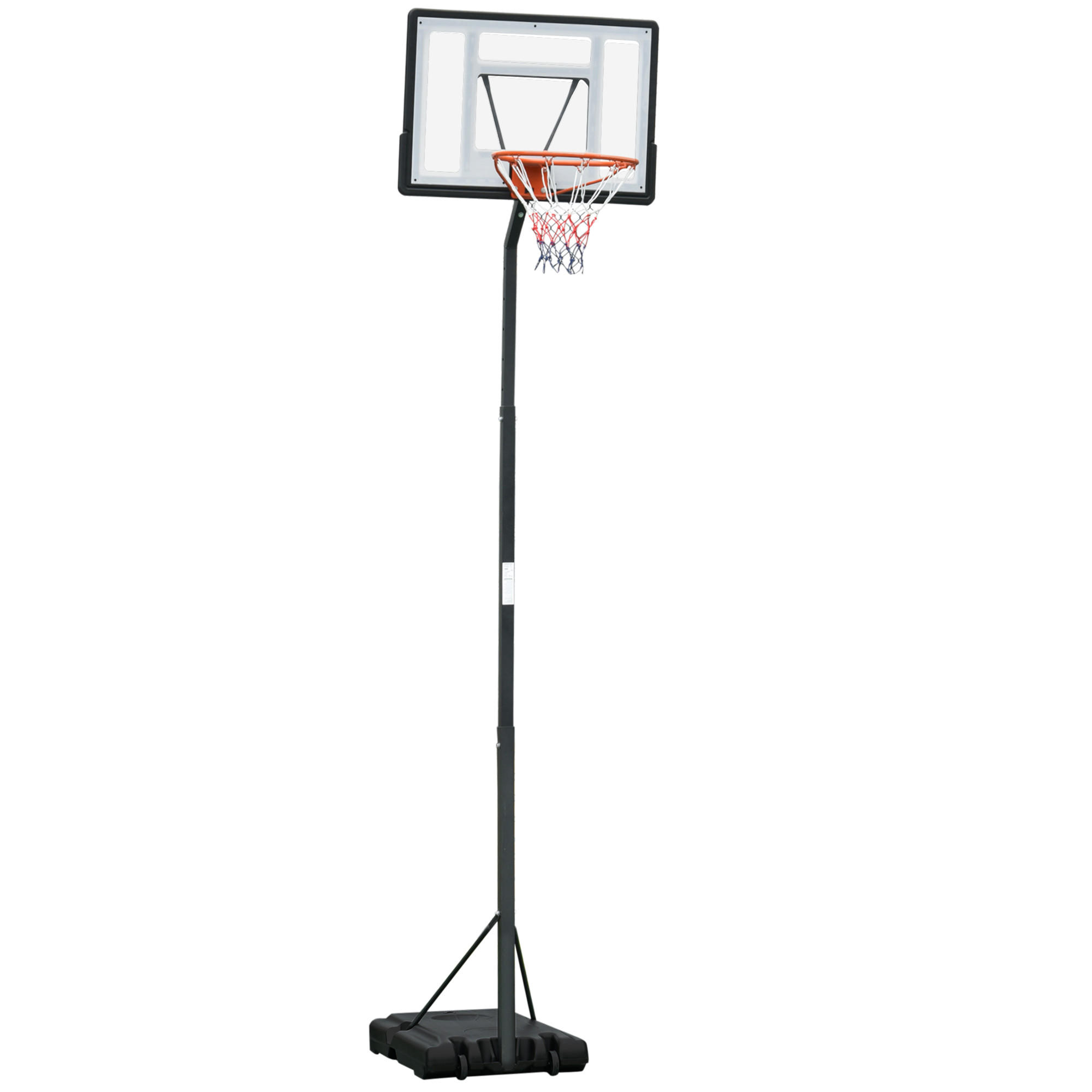 BASKETBALLSTÄNDER, Stahl, Schwarz, 90B x 165T x 302-352H cm - Schwarz, Metall (165/90cm) - HOMCOM