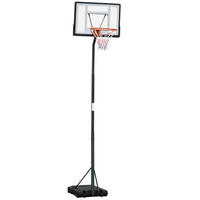 BASKETBALLSTÄNDER, Stahl, Schwarz, 90B x 165T x 302-352H cm - Schwarz, Metall (165/90cm) - HOMCOM