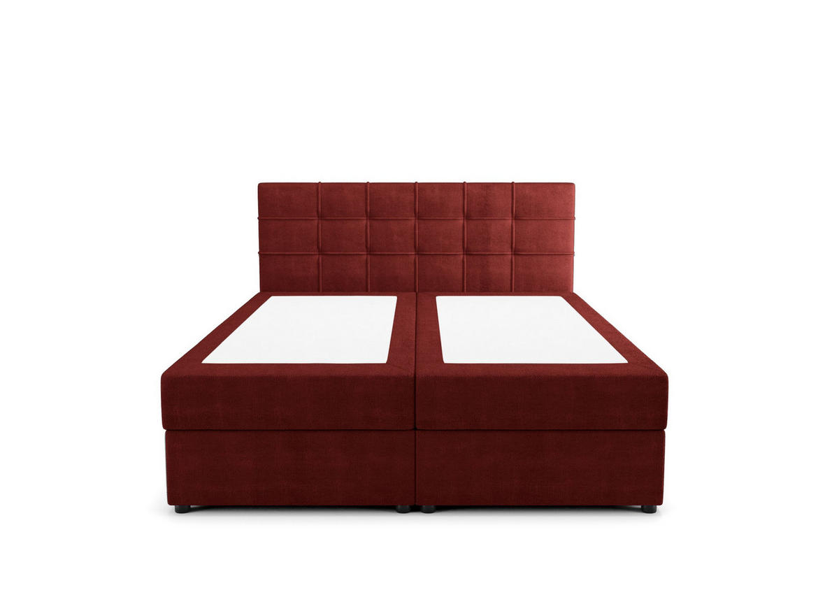 BOXBETT KIDA mit Matratze H3, Bonell und Topper 160x200 Curio 57 - Rot, Textil (160/200cm) - Bedante