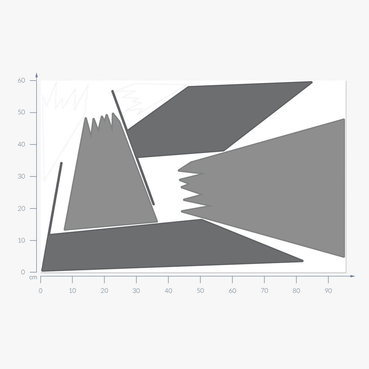 WANDAUFKLEBER 60x96cm - Gebirge - Multicolor, Kunststoff (60/96/0.1cm) - Wallfluent