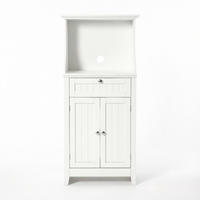 HIGHBOARD DE-38817 60/40/122,5 cm Mikrowellenfach und Schublade Weiß - Weiß, Holzwerkstoff (60/122.5/40cm) - ComfortXL