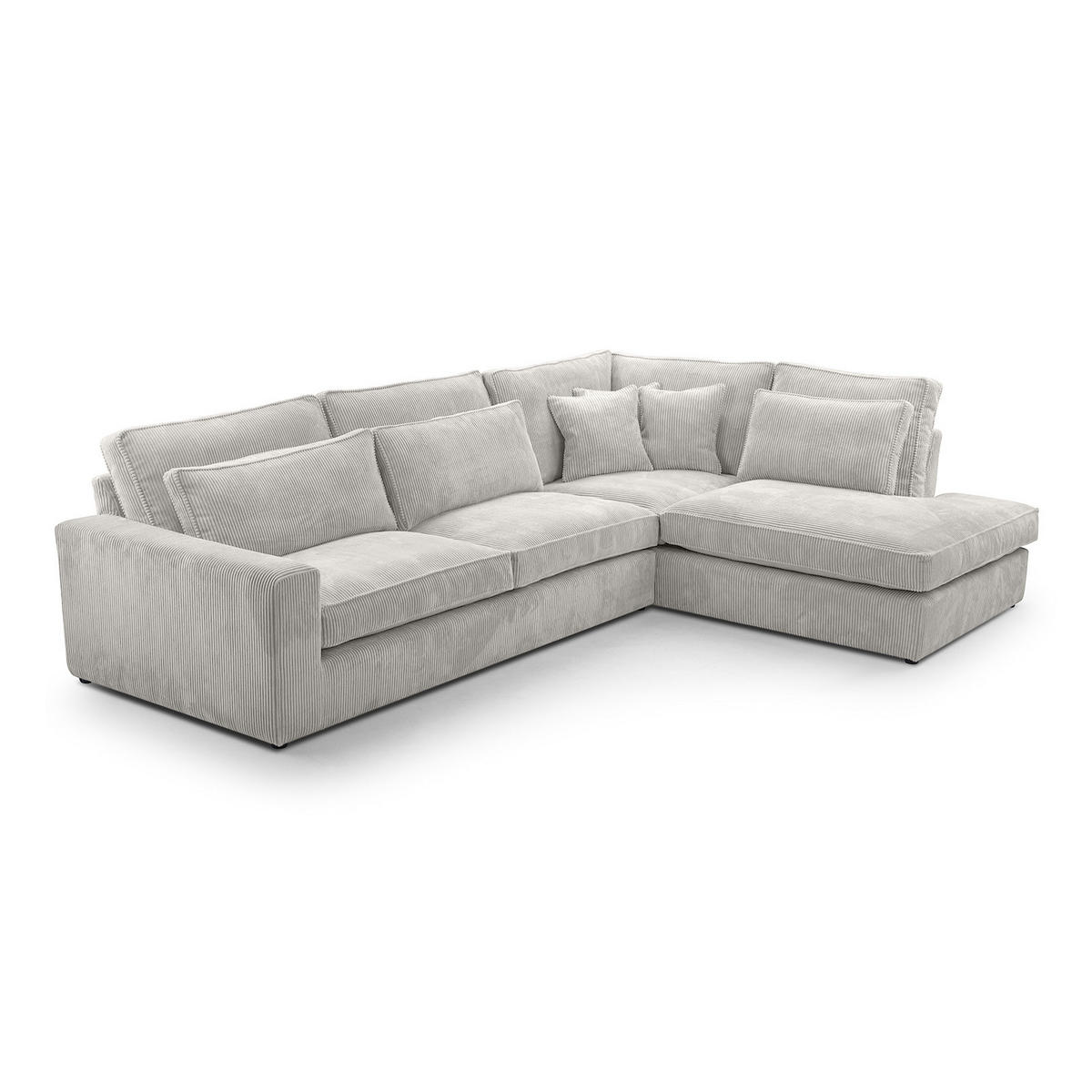ECKSOFA Eckcouch Monica mini L-form, Beige - Hellgrau, Textil (224/280cm) - Fedve