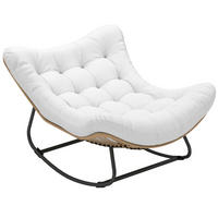 SCHAUKELLSTUHL DE-13621 eiförmig mit Polster Creme - Creme, Metall (98/74/111cm) - ComfortXL
