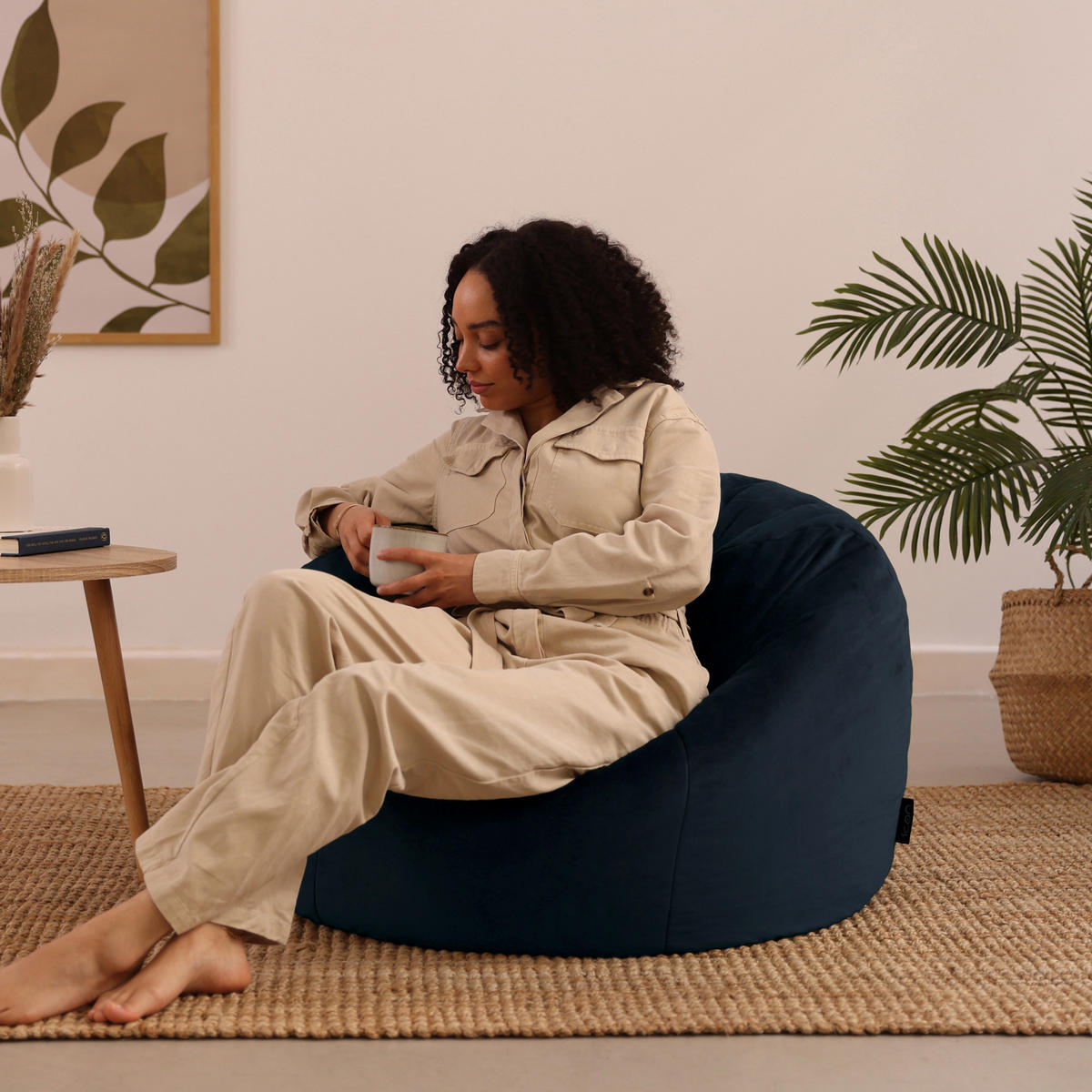 SITZSACK Klassisch Kingston - Dunkelblau, Kunststoff/Textil (85/50/50cm) - icon