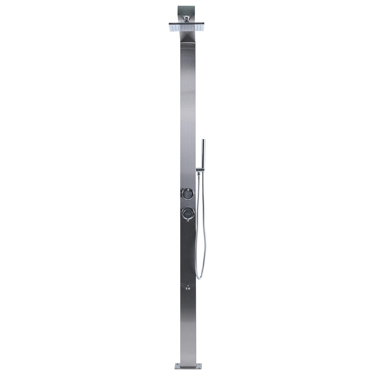 FREISTEHENDE Gartendusche Silber Apoera - Silberfarben, Metall (17/211/52cm) - Beliani
