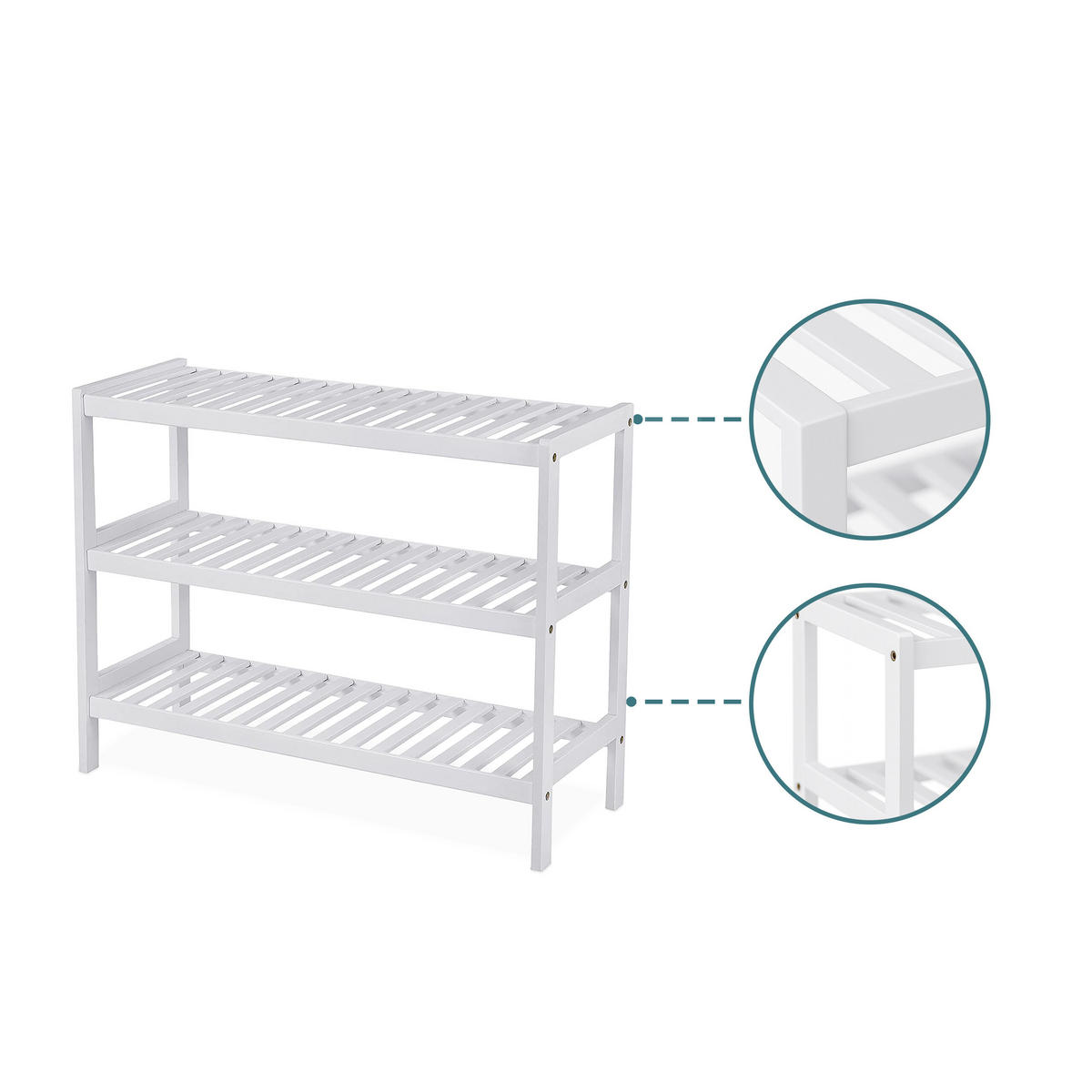 SCHUHREGAL - Weiß, Holz (70/55/26cm) - Relaxdays