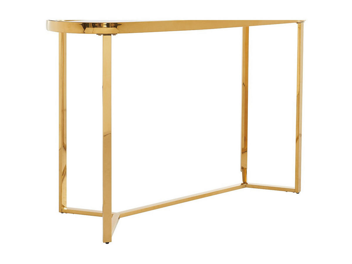 KONSOLENTISCH - 120 cm x 40 cm - glas - transparent, goldfarben Joliny - Transparent/Goldfarben, Glas (40/120/78cm) - Vente-Unique