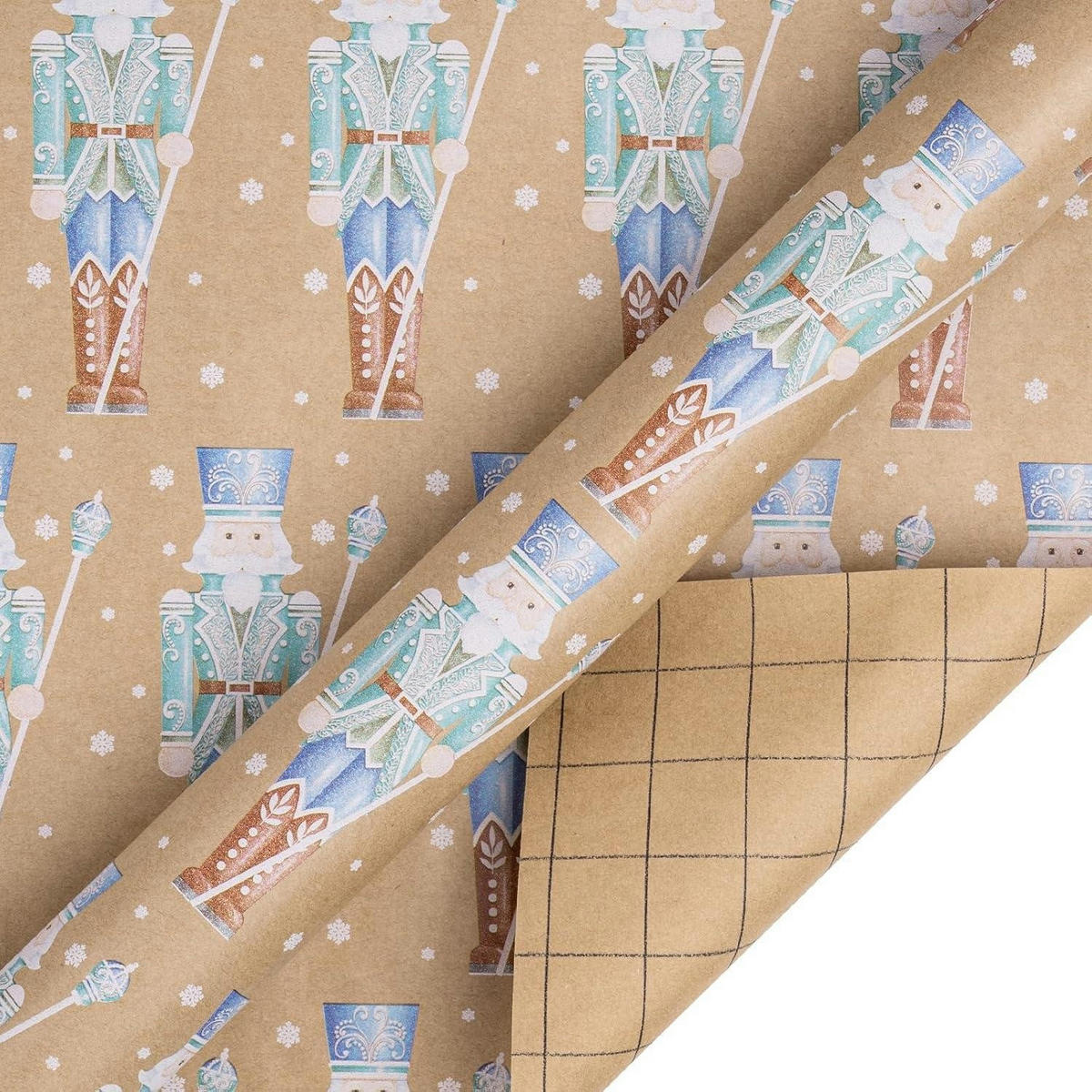 GESCHENKPAPIER 4 Rollen Kraftpapier Weihnachtsmotive 76 x 300 cm - Multicolor, Papier (4/76/15cm)