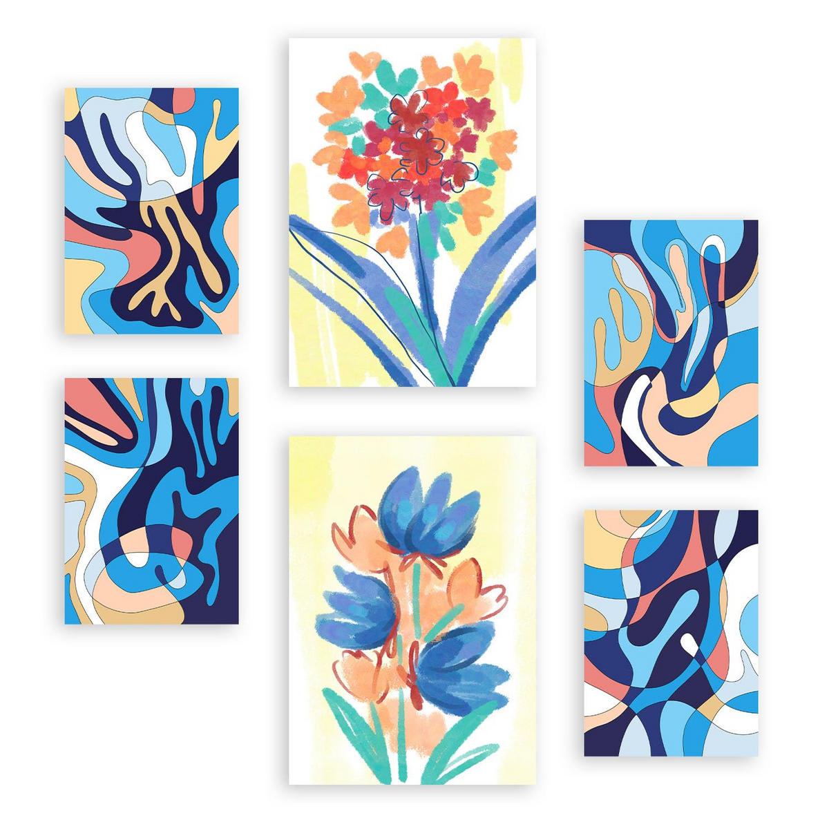 POSTER Set Mit 6 Venenflora In Blume Zusammenfassung A3 & A4 Rahmenlos - Klar, Papier (29/3cm) - Nacnic