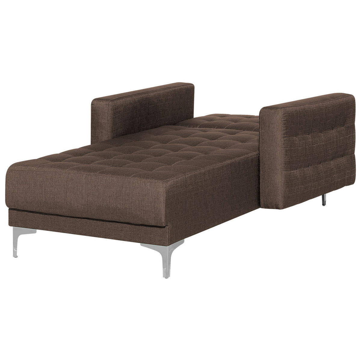 CHAISELONGUE Polsterbezug dunkelbraun/silber Aberdeen - Braun, Textil (107/83/168cm) - Beliani