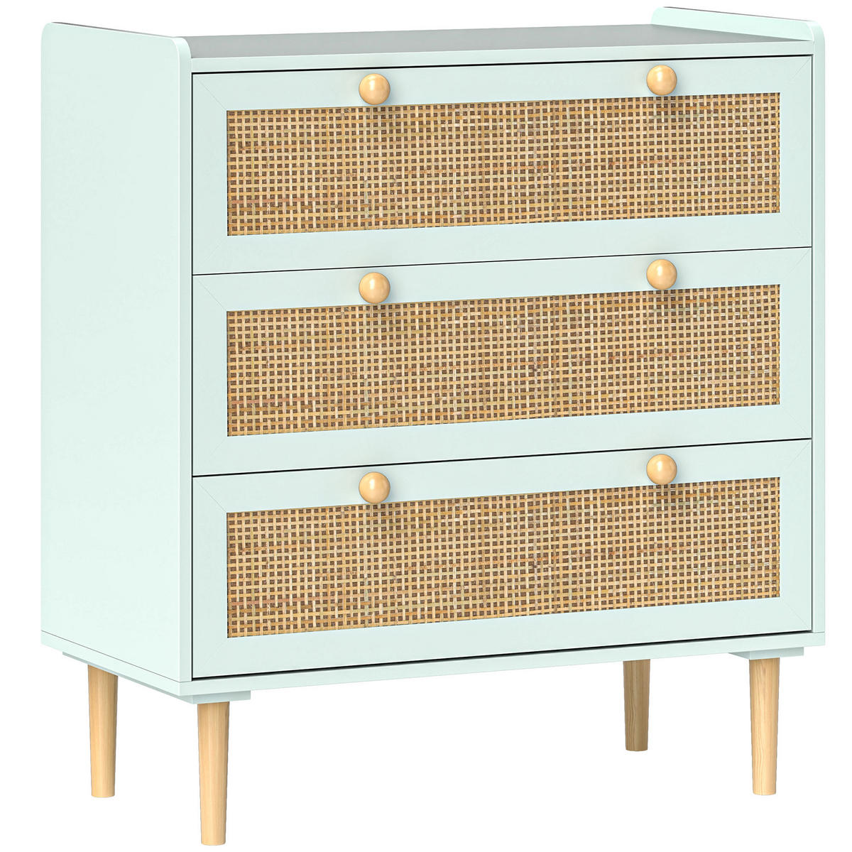 KOMMODE mit 3 Schubladen, Hellblau, 80 x 40 x 87,5 cm - Hellblau, Holzwerkstoff (80/87.5/40cm) - HOMCOM