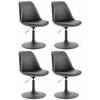 DREHSTUHL 4er Set Lederlook schwarz - Schwarz, Textil/Metall (48/76/57cm) - CLP