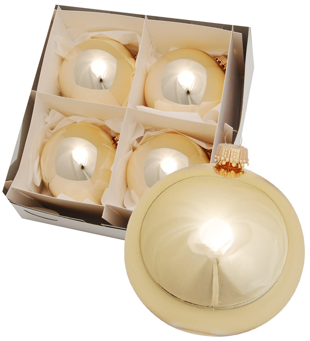Krebs Glas Lauscha Christbaumkugeln Gold 8x8x8 cm