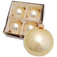 CHRISTBAUMKUGELN Uni-Design Aurora Goldfarbig 8cm (Glas / 4 Stk.) - Goldfarben, Glas (8/8/8cm) - Krebs Glas Lauscha