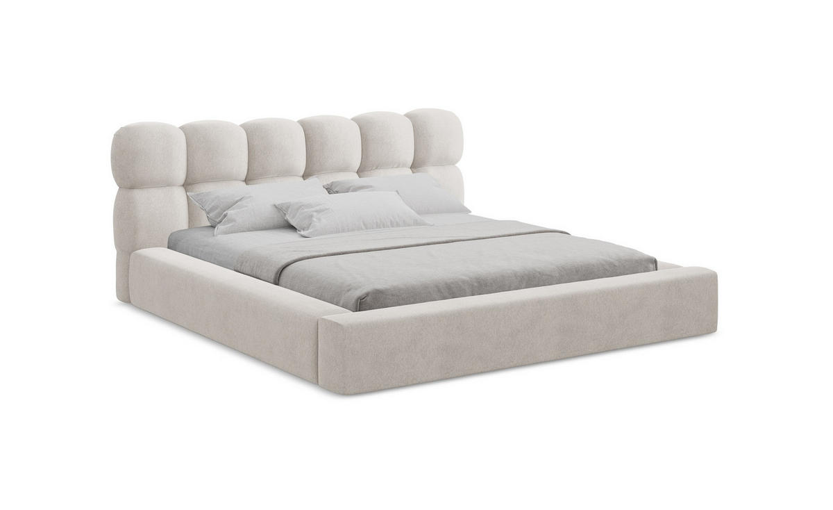 POLSTERBETT mit Bettkasten und Lattenrost 180x240 Beige - Beige/Creme, Kunststoff/Textil (140/200cm) - Makamii