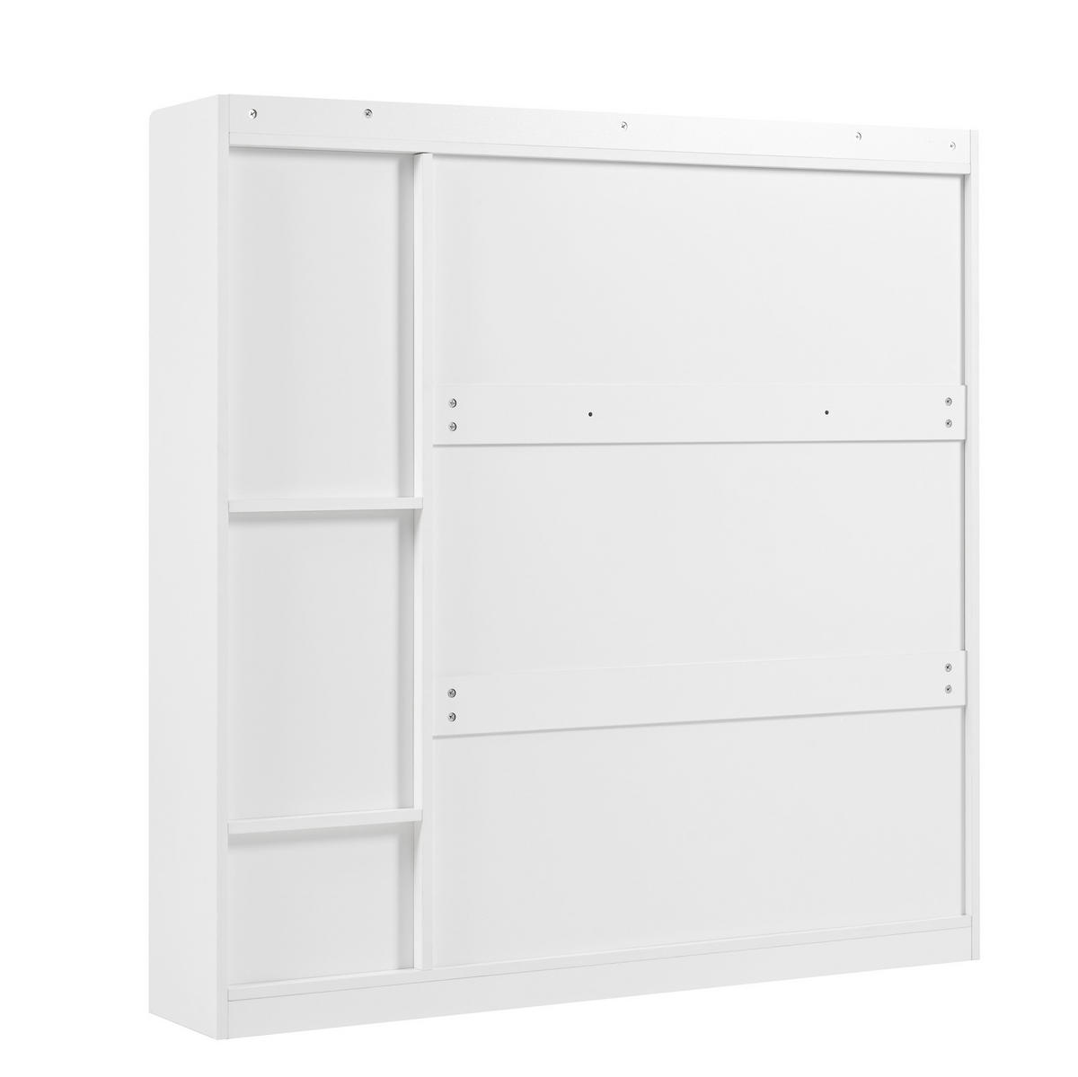SCHUHSCHRANK mit 3 Klappen und Sitzbank 119 x 24 x 122 cm Weiß - Weiß, Holz (24/122/119cm) - Beauniv