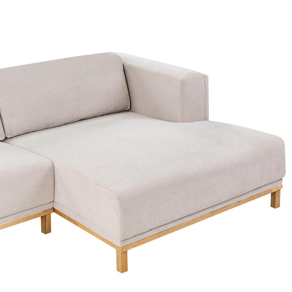 COLȚAR cu 5 locuri textil bej deschis pe partea stângă Veng - bej/maro deschis, material textil (347/156cm) - Beliani