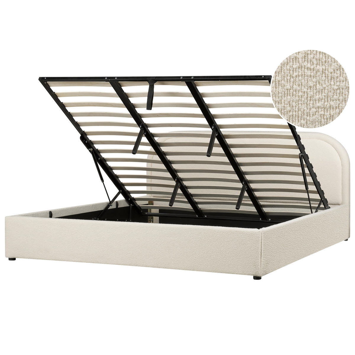 POLSTERBETT 180x200 cm Beige Quillien - Beige, Textil (180/200cm) - Beliani