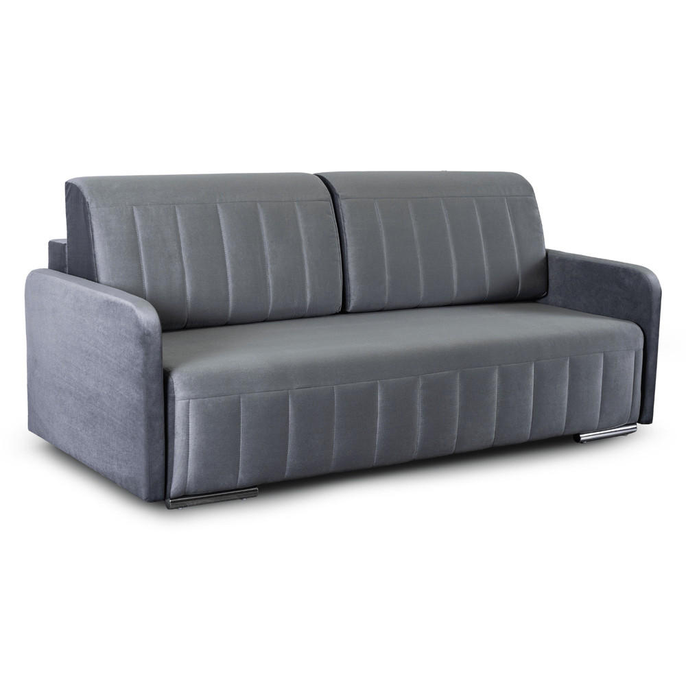 SCHLAFSOFA LUMO Schlaffunktion Zweisitzer Grau - Grau, Holz/Textil (204/91/96cm) - makarowski meble