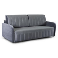 SCHLAFSOFA LUMO Schlaffunktion Zweisitzer Grau - Grau, Holz/Textil (204/91/96cm) - makarowski meble