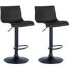 BARHOCKER 2er Set Kunststoff schwarz - Schwarz, Kunststoff/Textil (39/84/36cm) - CLP