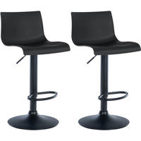 BARHOCKER 2er Set Kunststoff schwarz - Schwarz, Kunststoff/Textil (39/84/36cm) - CLP