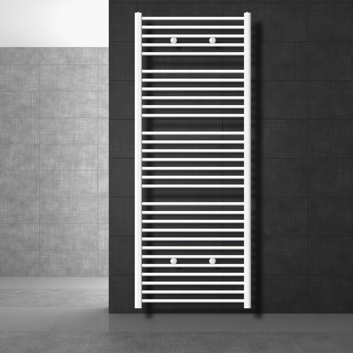 BADHEIZKÖRPER Sahara 750x1800 mm Weiß gebogen mit Seitenanschluss - Weiß, Metall (75/180/5cm) - LuxeBath