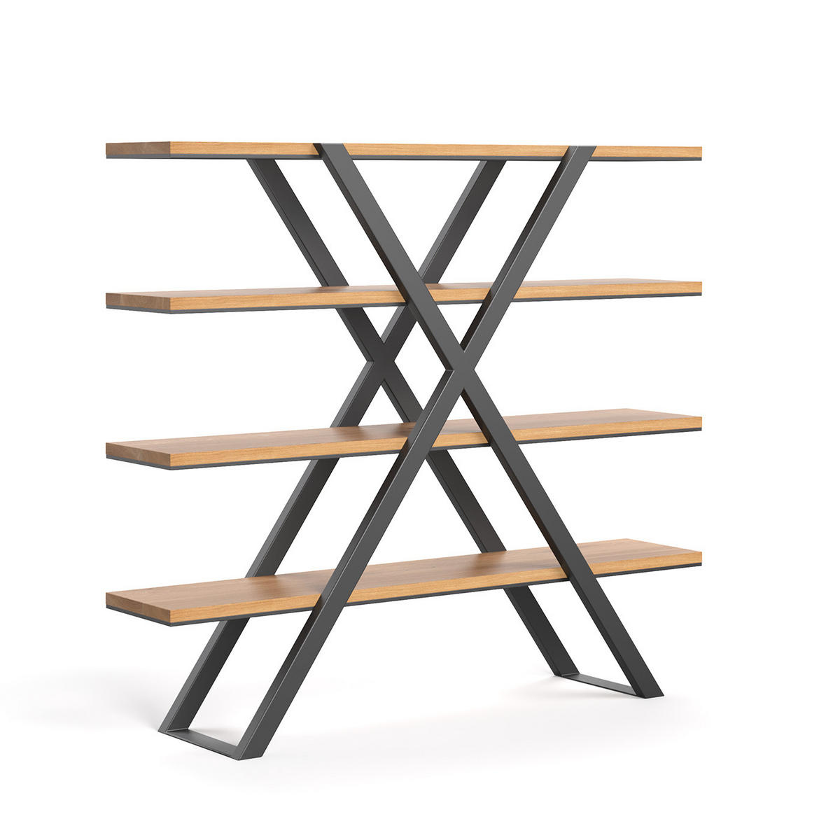 REGAL Lax aus massivem Eichenholz - Eichefarben/Naturfarben, Holz (180/160/43cm) - Danzz