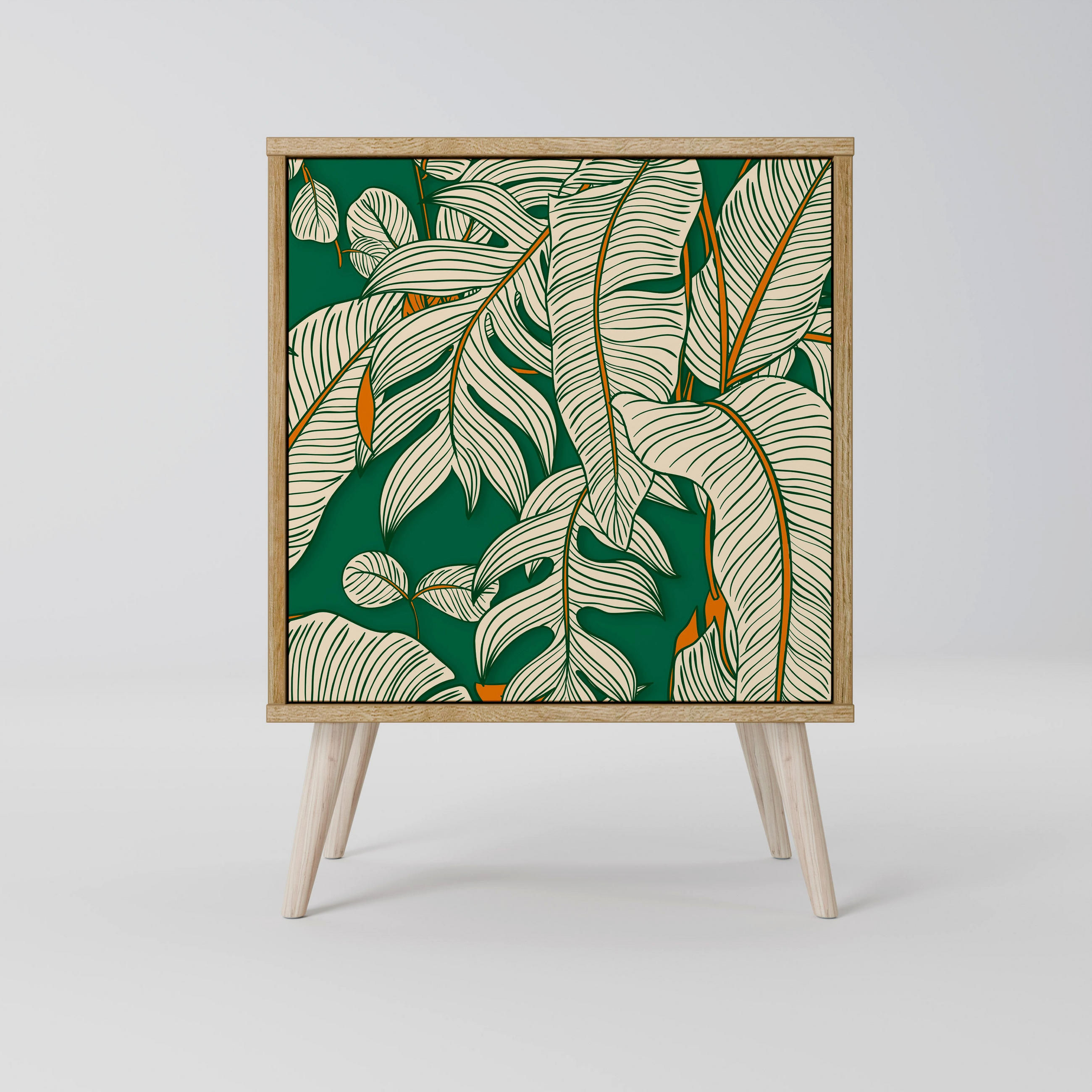 SIDEBOARD VERDANT PLEASURES, Eichefarben, 57,5x42x77,5 cm, Schräge Buchenholzfüße - Eichefarben/Buchefarben, Holzwerkstoff/Buchenholz (57.5/77.5/42cm) - SpaceRebels