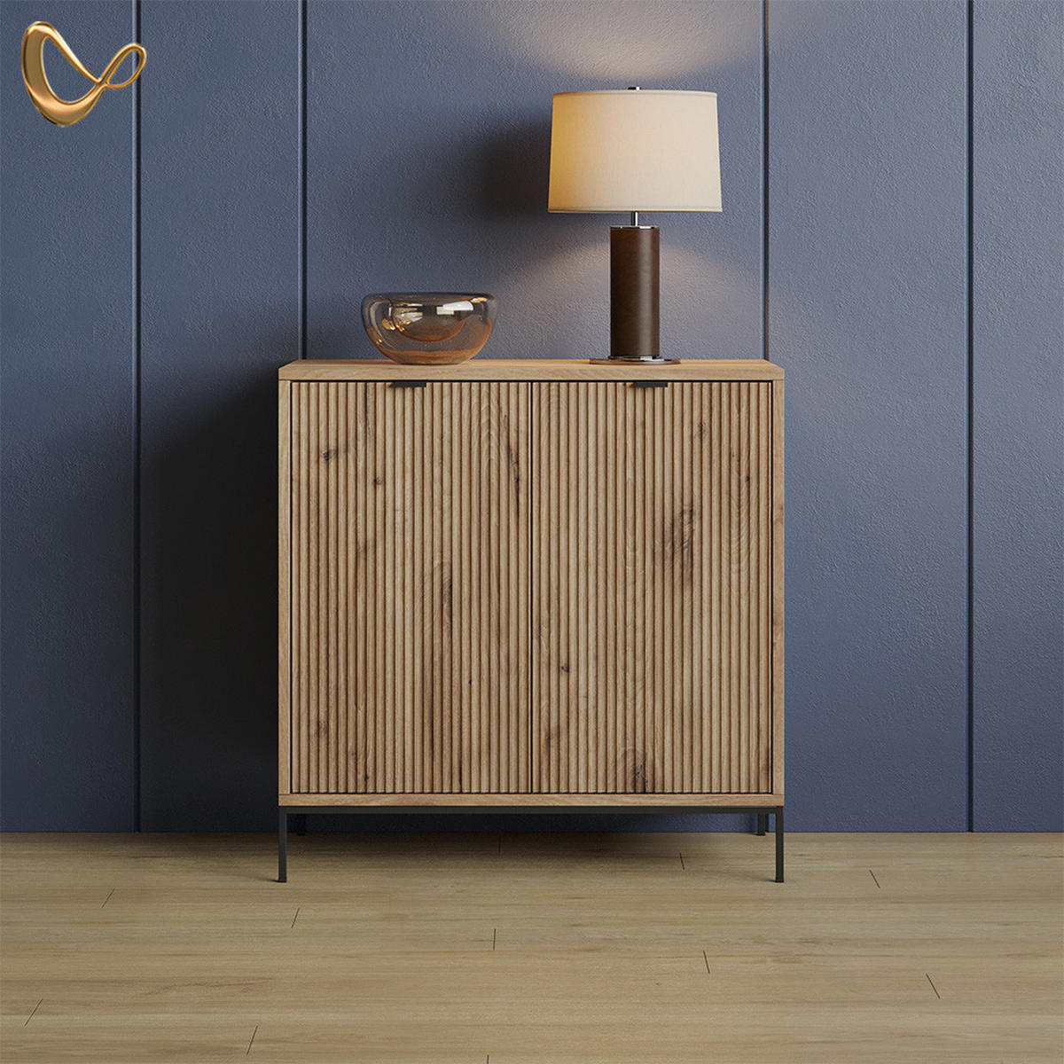 KOMODE Aterno Viking Oak z 2 vrati - barve hrasta, leseni material (42/81.2/80cm) - Livinity®