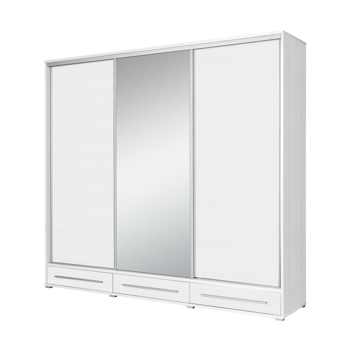 SCHIEBETÜRENSCHRANK - Kleiderschrank K001 Weiß - Weiß, Holzwerkstoff (255/236/66cm) - Möblo
