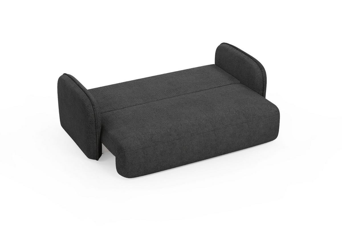 SCHLAFSOFA Freude – Anthrazit, mit Schlaffunktion und Bettkasten - Anthrazit, Textil (219/95/108cm)