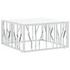 COUCHTISCH Silbern 80x80x40 cm Edelstahl und Glas - Silberfarben, Metall (80/80/40cm) - furnicato