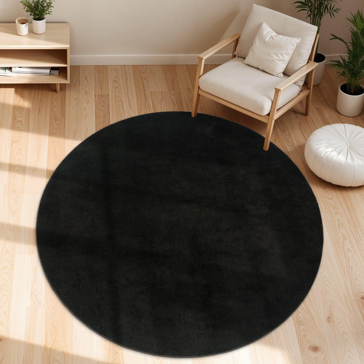KURZFLORTEPPICH 160/160 cm Cadiz 630 - Schwarz, Kunststoff (160/160cm) - Paco Home
