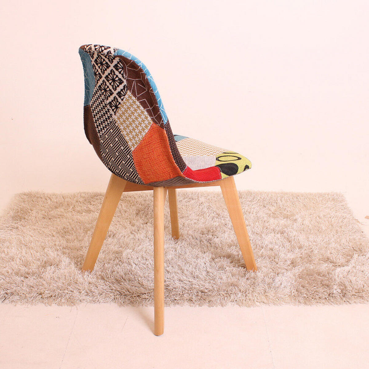 STUHL aus Stoff, 4er-Set, mehrfarbig - Multicolor, Holz (47/83/42cm) - Life Interiors