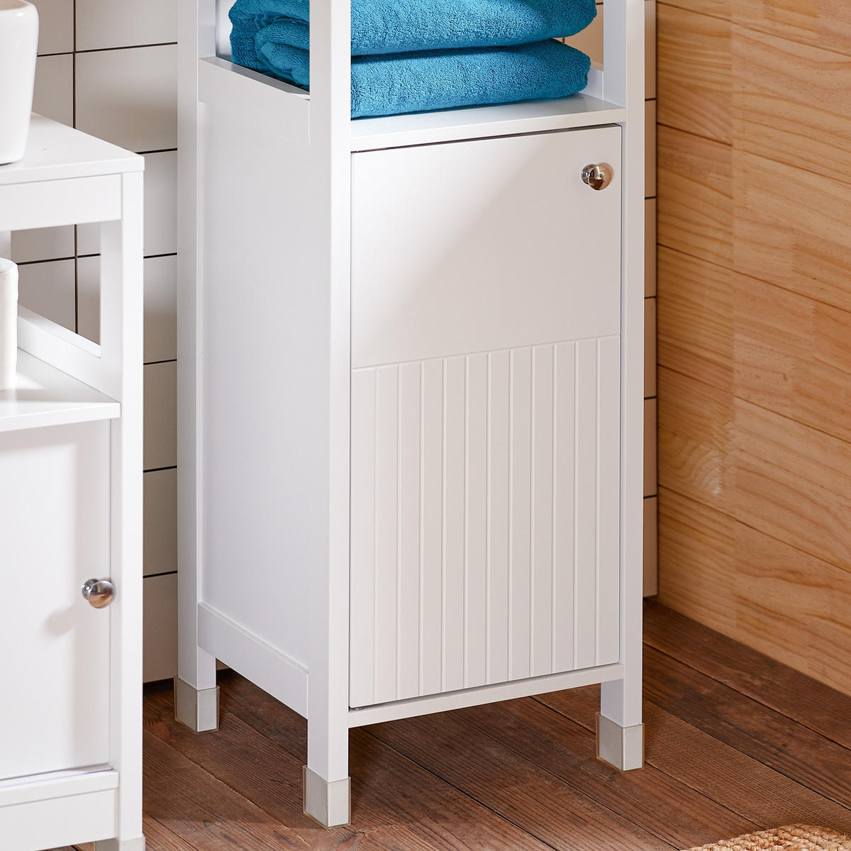 HOCHSCHRANK Weiß - Weiß, Holzwerkstoff (30/144/30cm) - SoBuy