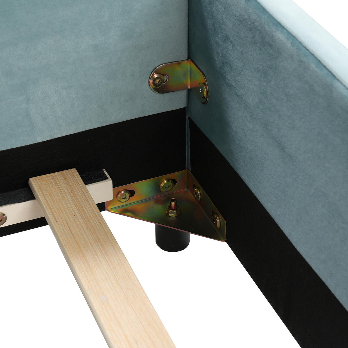KINDERBETT 140/200 cm DE-02193, in Blau, mit Schreibtisch und Hocker - Blau, Holzwerkstoff (140/200cm) - ComfortXL