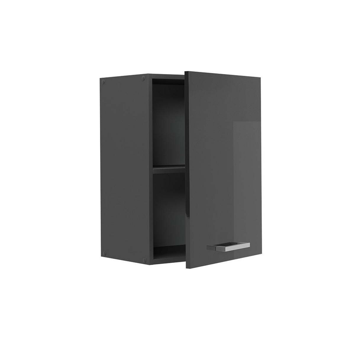 HÄNGESCHRANK R-Line Anthrazit Hochglanz 45 cm - Schwarz Hochglanz/Anthrazit, Holzwerkstoff (45/60/31cm) - Vicco