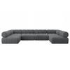 WOHNLANDSCHAFT modulares Sofa Garvo-U2 - 380x190x70 cm Dunkelgrau Cord - Dunkelgrau, Holzwerkstoff/Textil (380/70/190cm) - ALTDECOR