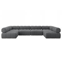 WOHNLANDSCHAFT modulares Sofa Garvo-U2 - 380x190x70 cm Dunkelgrau Cord - Dunkelgrau, Holzwerkstoff/Textil (380/70/190cm) - ALTDECOR