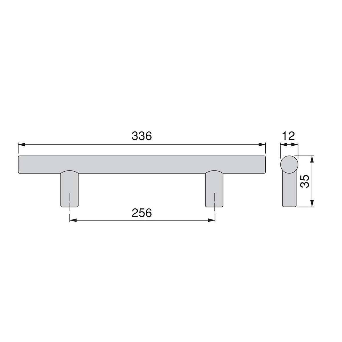 MÖBELGRIFFE Orlando, L336mm, 256mm Achsenabstand, Stahl, Nickel satiniert 10er-set - Silberfarben, Metall (14/5/37.5cm) - EMUCA