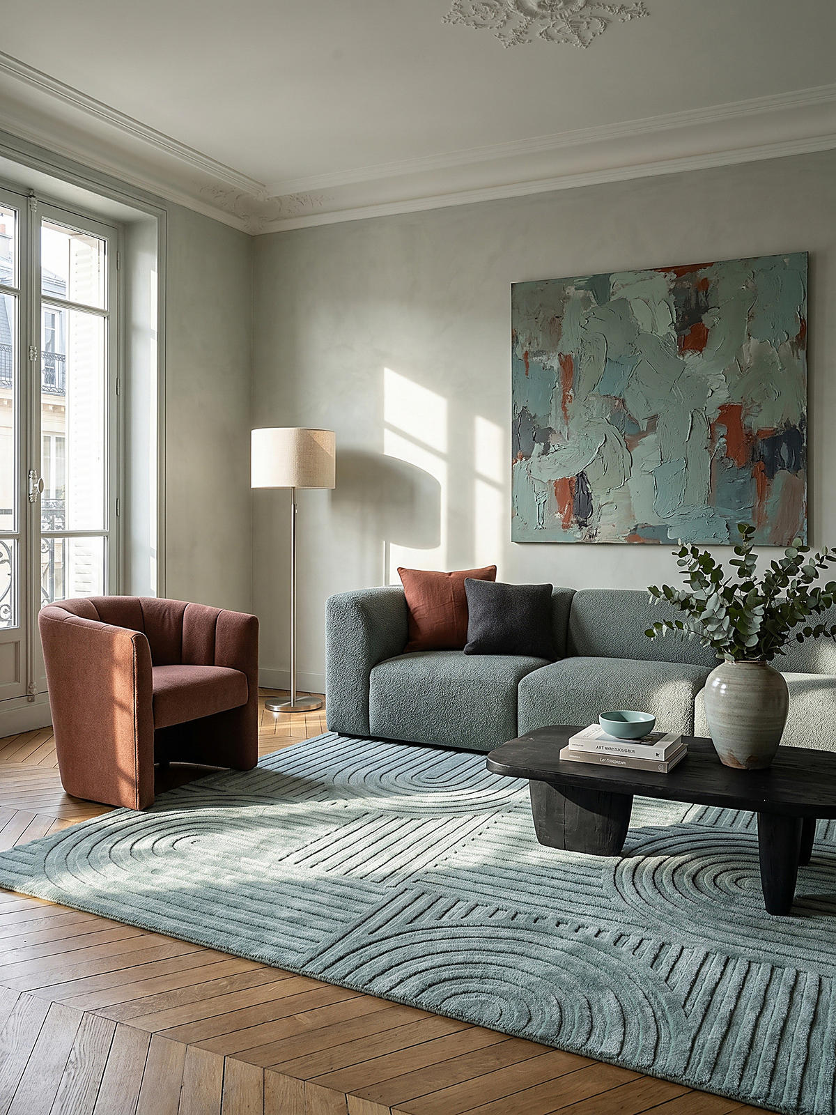 WOLLTEPPICH LEVEN 160/230 cm - Blau, Textil (230/160cm) - KADIMA DESIGN
