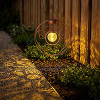 LED AUSSENLEUCHTE Metall Rostoptik Braun Kugel - Braun, Glas (30/8.5/41cm) - Globo Lighting