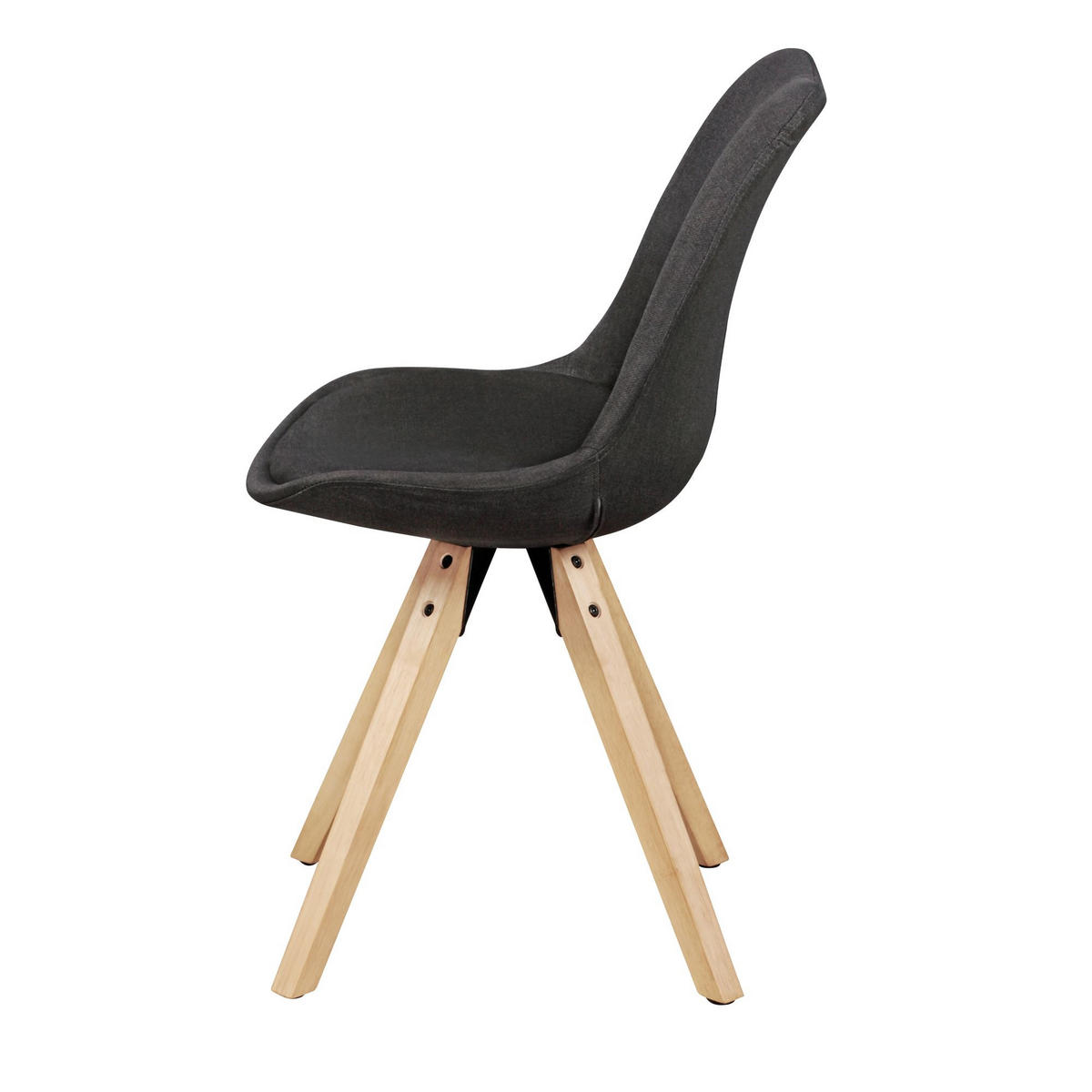 ESSZIMMERSTUHL 2er Set Stoffbezug mit Holzgestell Skandinavisch gepolstert, Anthrazit 49x52x87 cm - Anthrazit/Beige, Holz/Textil (49/87/52cm) - KADIMA DESIGN