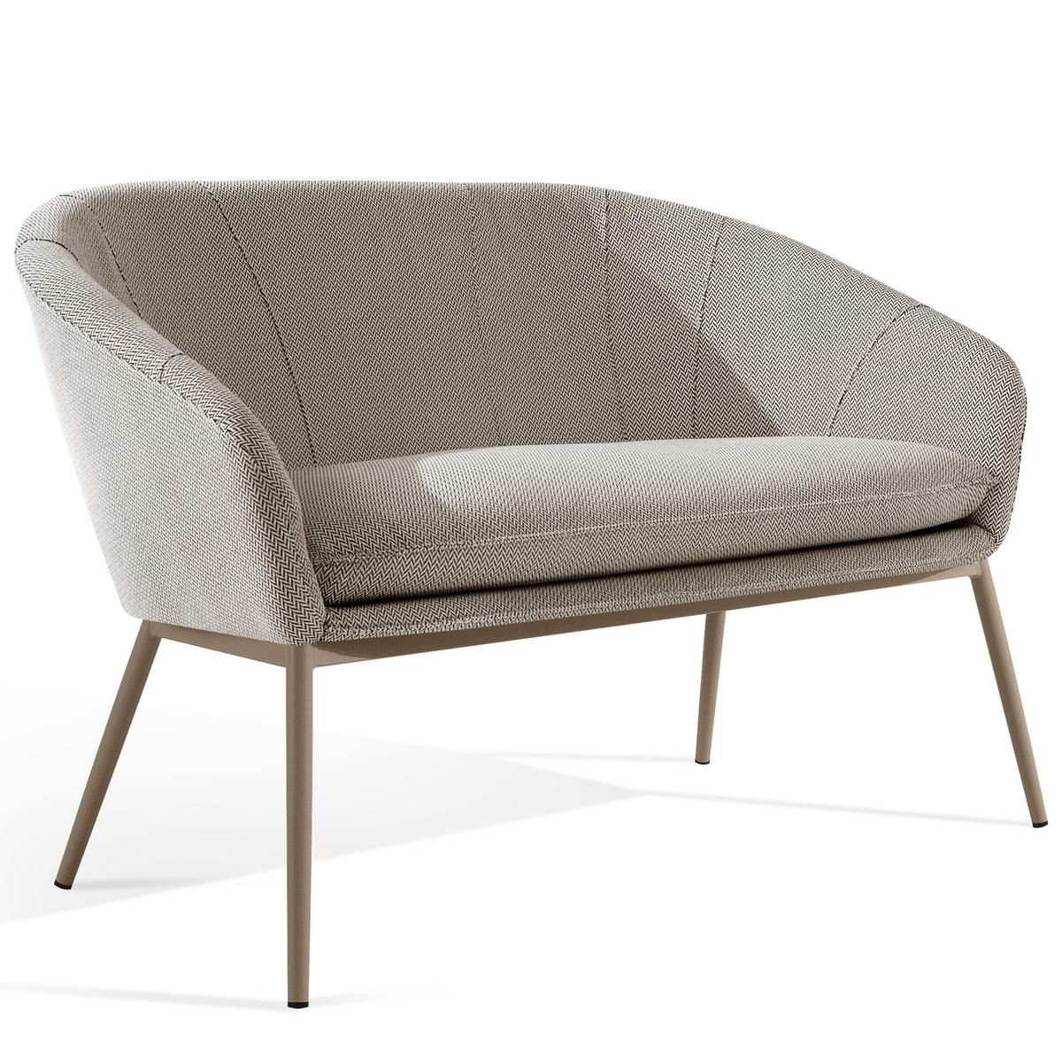 GARTENMÖBELSET SOLIS Gartenlounge-Set, braun/weiß/beige - Braun, Textil/Metall - KONSIMO®