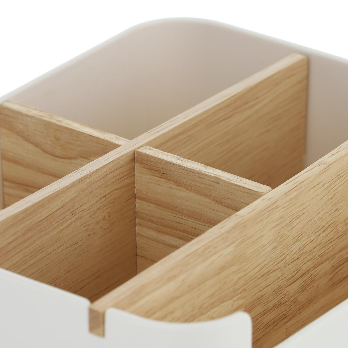 SCHREIBTISCHORGANIZER - Weiß, Holz/Kunststoff (15/18/9.5cm) - Relaxdays