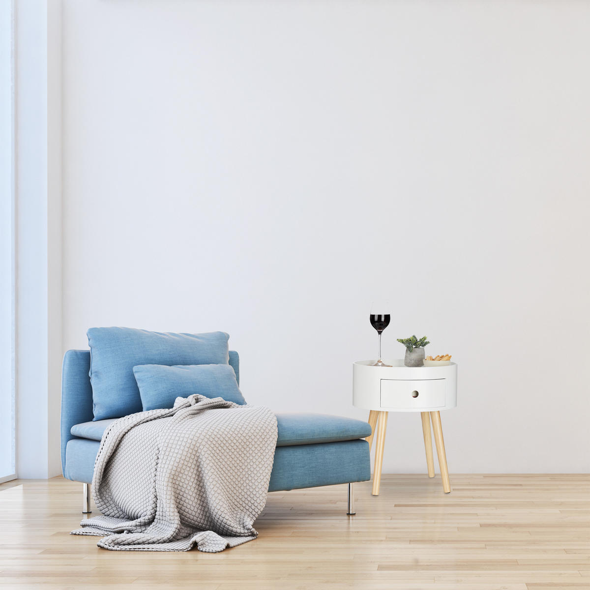 BEISTELLTISCH - Weiß, Holz/Holzwerkstoff (38/38/46cm) - Relaxdays
